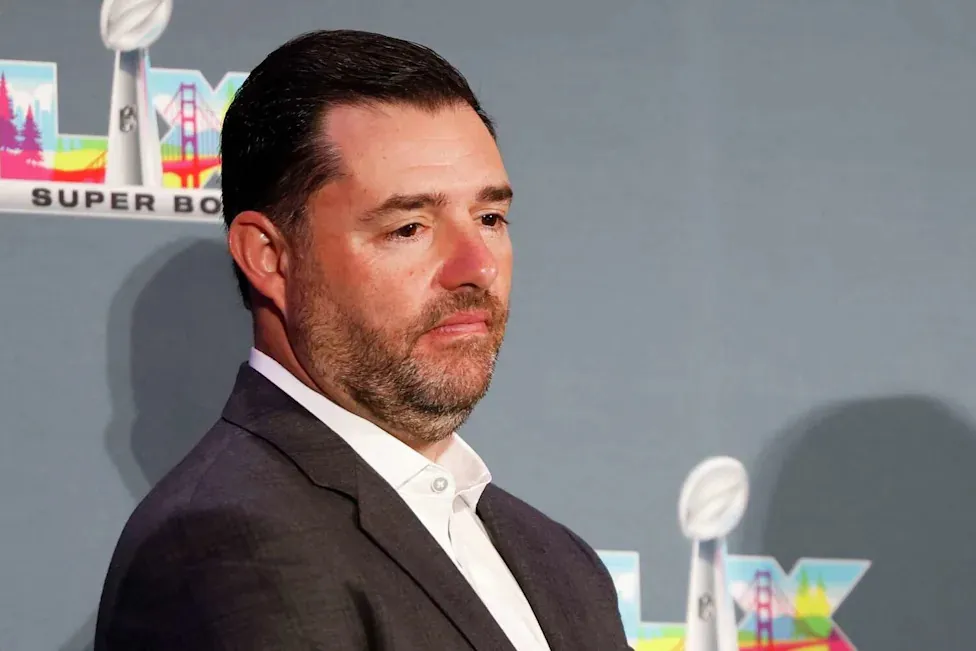 San Francisco 49ers owner Jed York listens during a Super Bowl news conference earlier this year at Moscone Center. (Jessica Christian/S.F. Chronicle)